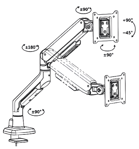 Mount structure and joint angles